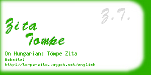 zita tompe business card