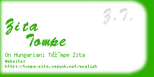 zita tompe business card